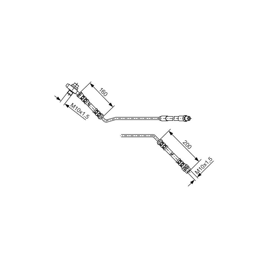 BOSCH 1 987 476 055 Brake Hose for BMW X5 E53 417Mm M10X1 