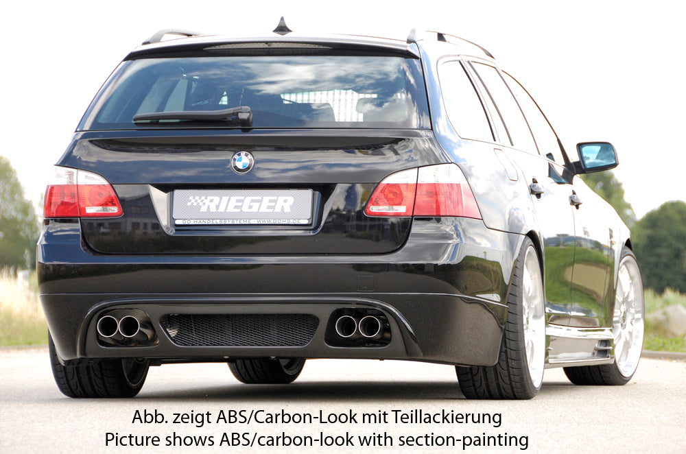 Rieger 00053617 BMW 5 Series E61 Rear Diffuser -  Matte Black