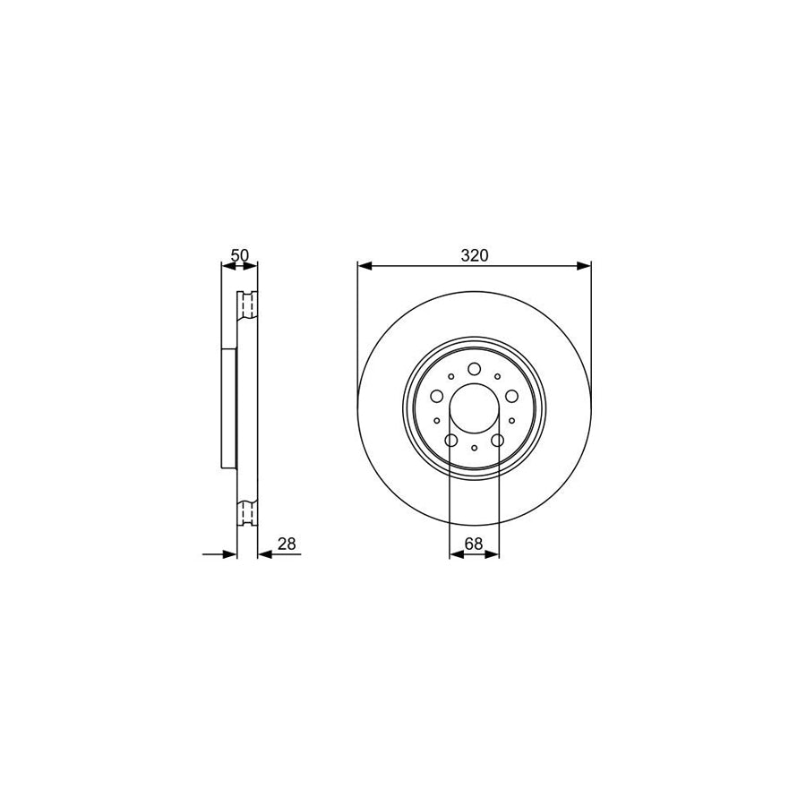 BOSCH 0 986 479 321 Brake Disc Vented Coated High carbon