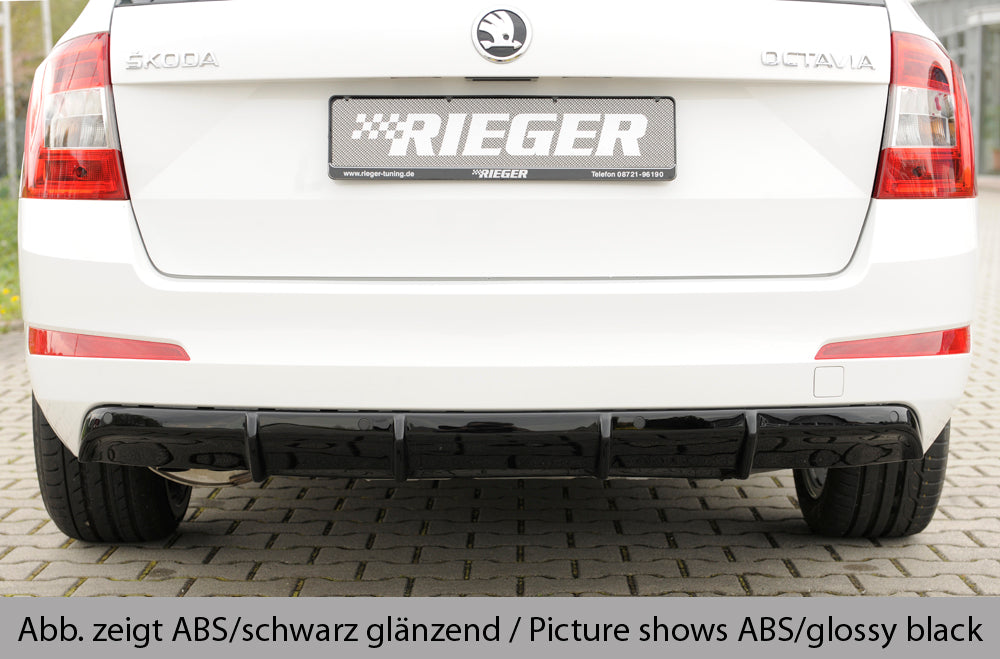 Rieger 00079019 Skoda 5E Octavia Rear Diffuser -  Matte Black