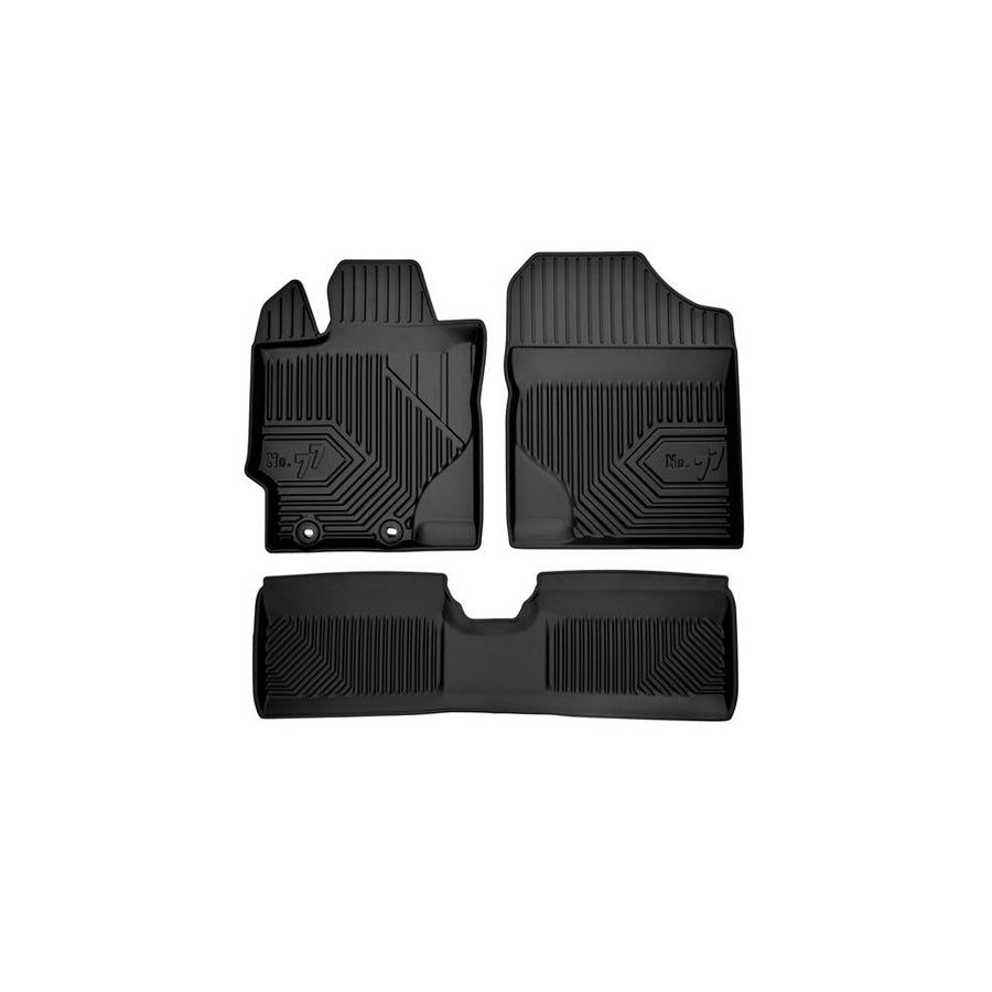FROGUM Tailored 77407749 Floor mat set for TOYOTA YARIS Elastomer, Front and Rear, Quantity: 3, Black, (LHD)