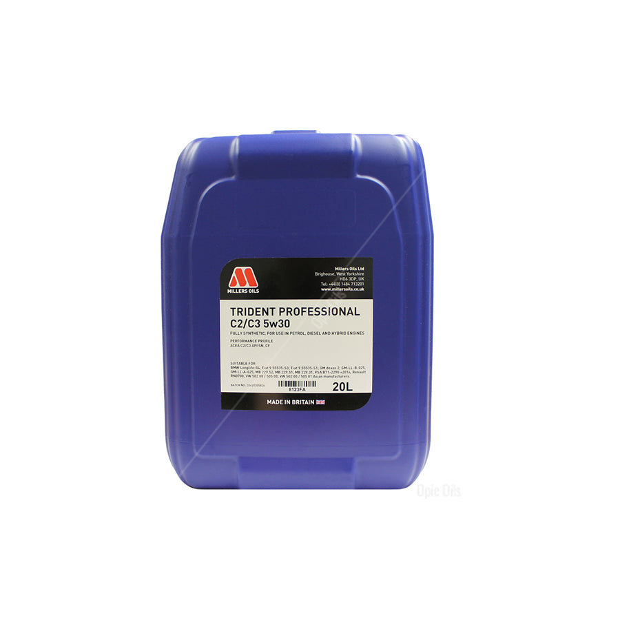 Millers Oils Trident Professional C2/C3 5W-30 Fully Synthetic Engine Oil 20l