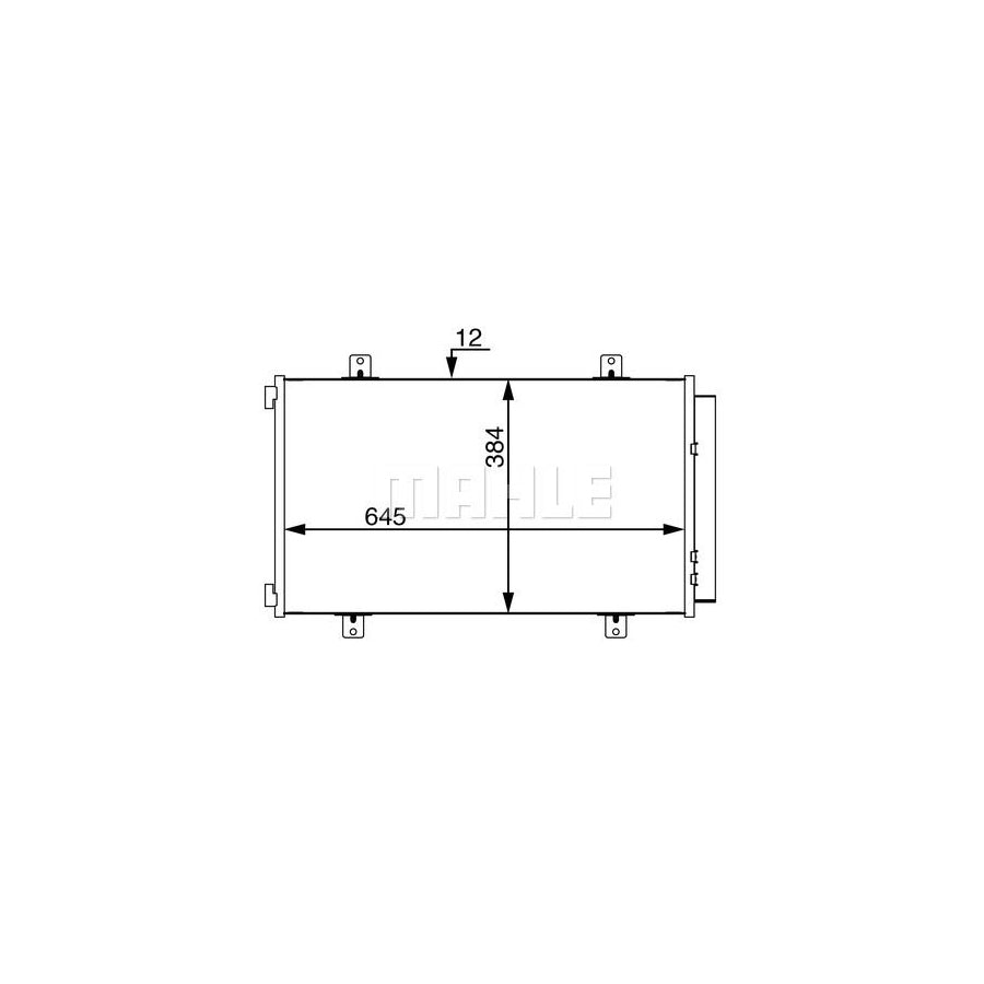 MAHLE ORIGINAL AC 70 000S Air conditioning condenser without gasket / seal, with dryer