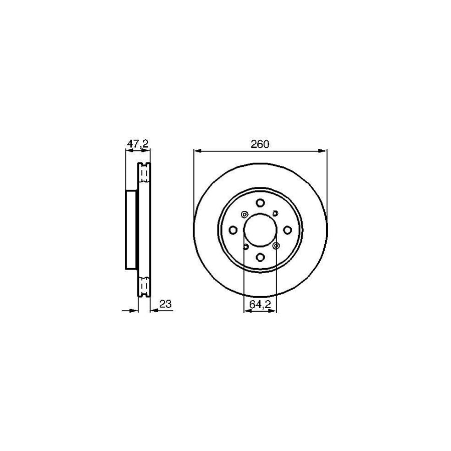BOSCH 0 986 478 415 Brake Disc Internally Vented Vented Oiled