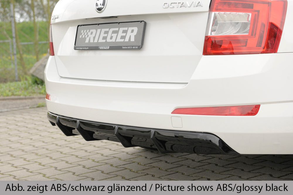 Rieger 00079019 Skoda 5E Octavia Rear Diffuser -  Matte Black