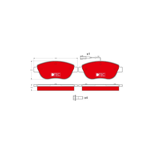 TRW Dtec Cotec Gdb1483Dte Brake Pad Set Incl Wear Warning Contact