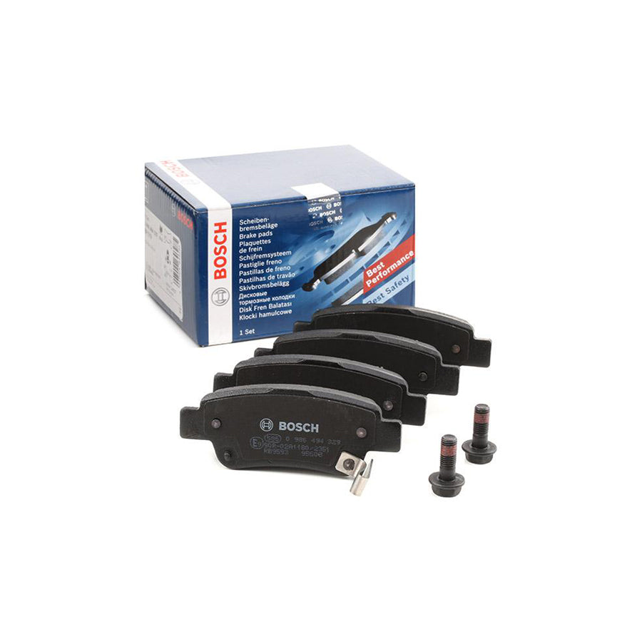 Bosch 0986494329 Brake Pad Set For Honda Cr V With Acoustic Wear Warning With Anti Squeak Plate With Bolts Screws With Mounting Manual BP1219