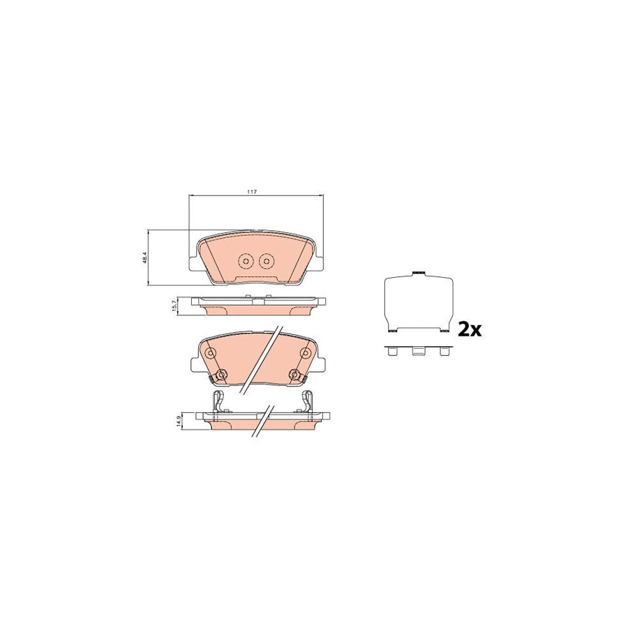TRW Gdb3624 Brake Pad Set With Acoustic Wear Warning