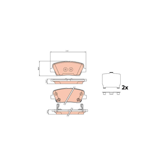 TRW Gdb3624 Brake Pad Set With Acoustic Wear Warning