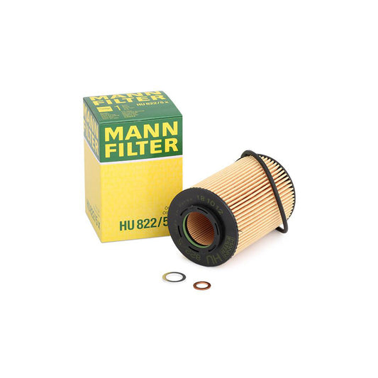 MANN-FILTER HU 822/5 x Oil Filter with seal, Filter Insert