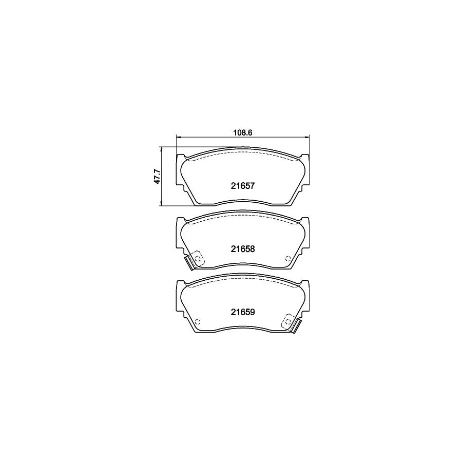 Hella 8DB 355 016 351 Brake Pad Set With Acoustic Wear Warning