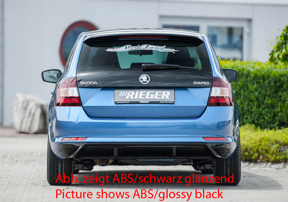 Rieger 00079025 Skoda NH Rapid Rear Diffuser -  Matte Black