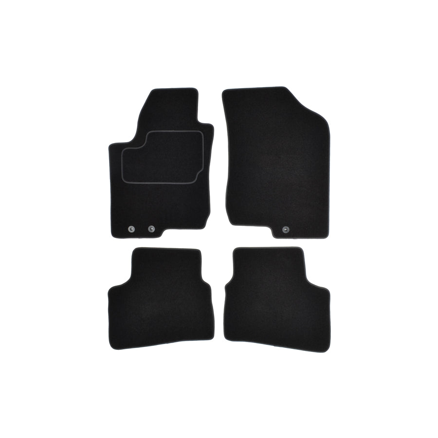 CUSTOPOL Tailored HYU65C Floor mat set Textile, Front and Rear, Quantity: 4, Black