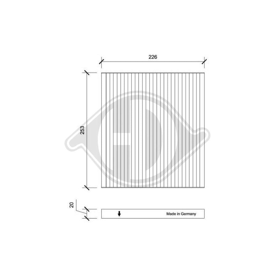 Diederichs Dci0232 Pollen Filter For Hyundai Santa Fe | Duco Car Parts UK Car Parts