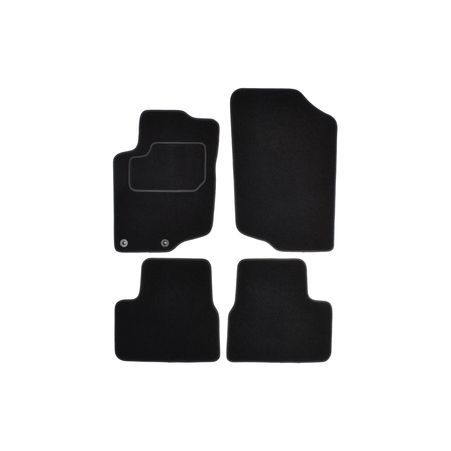 CUSTOPOL Tailored PGT70C Floor mat set for PEUGEOT 207 Hatchback Front and Rear, Quantity: 4, Black