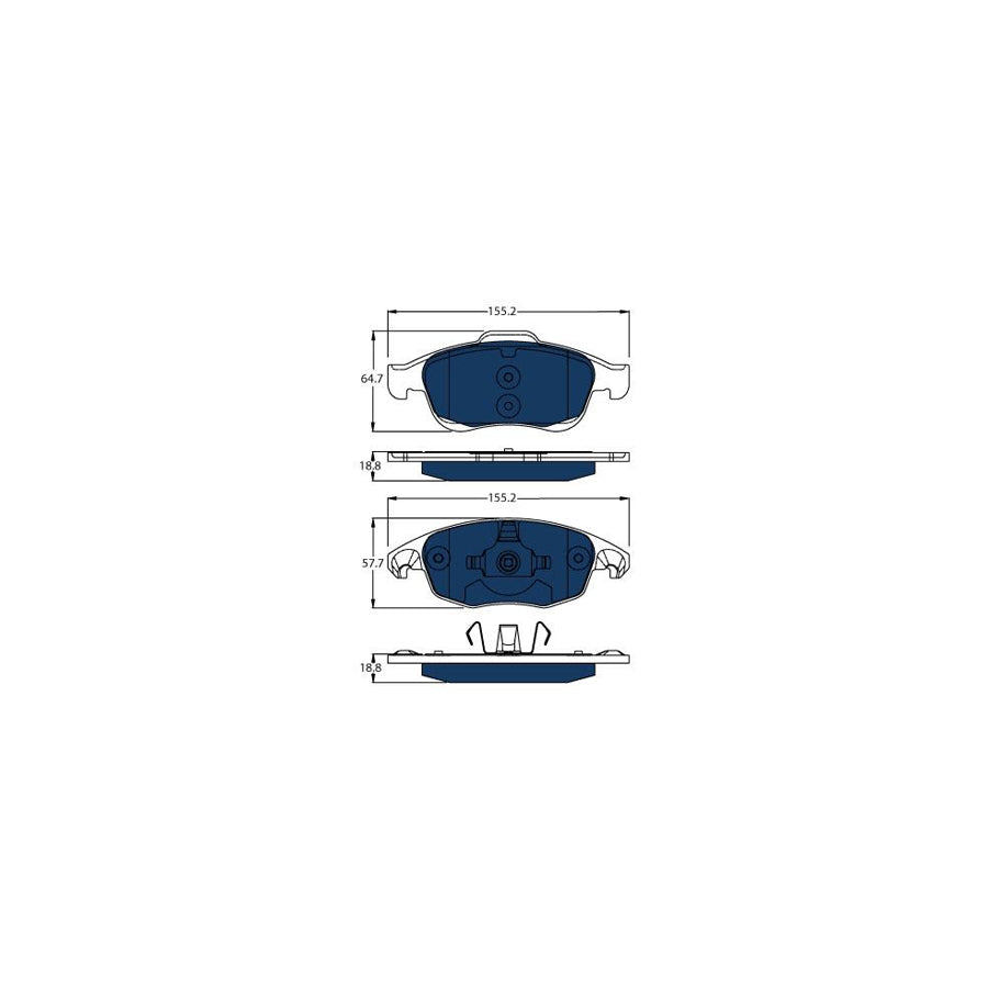 TRW Gdb1690Bte Brake Pad Set Not Prepared For Wear Indicator