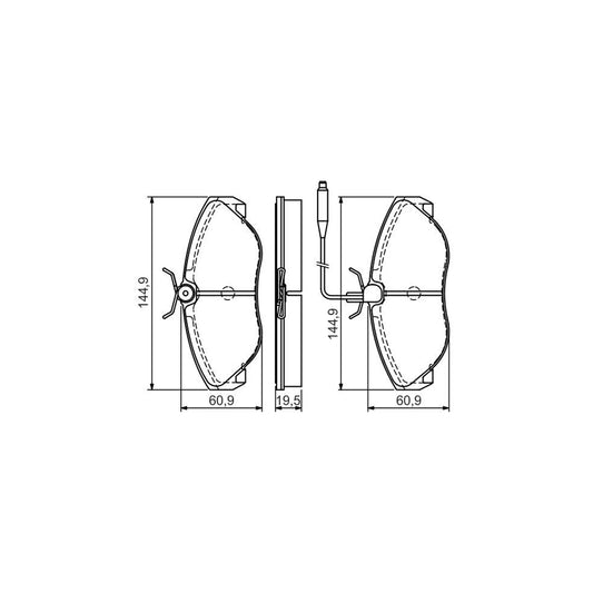Bosch 0986495056 Brake Pad Set Incl Wear Warning Contact With Mounting Manual BP1483