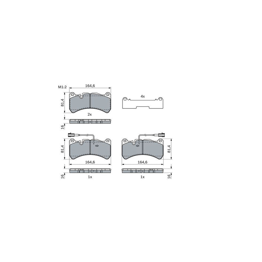 Bosch 0986424104 Brake Pad Set For Alfa Romeo Giulia Saloon 952 BP2238