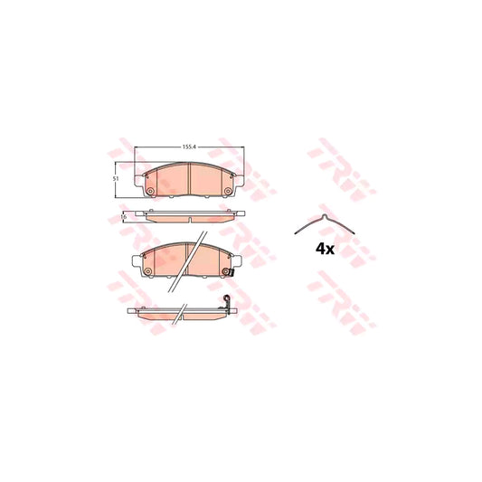 TRW Gdb2124 Brake Pad Set For Mitsubishi L200 Triton V Pickup Kj Kk Kl With Acoustic Wear Warning