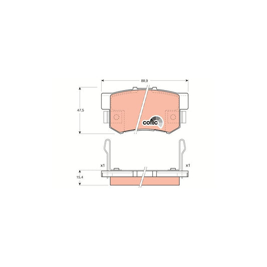 TRW Cotec Gdb3154 Brake Pad Set With Acoustic Wear Warning