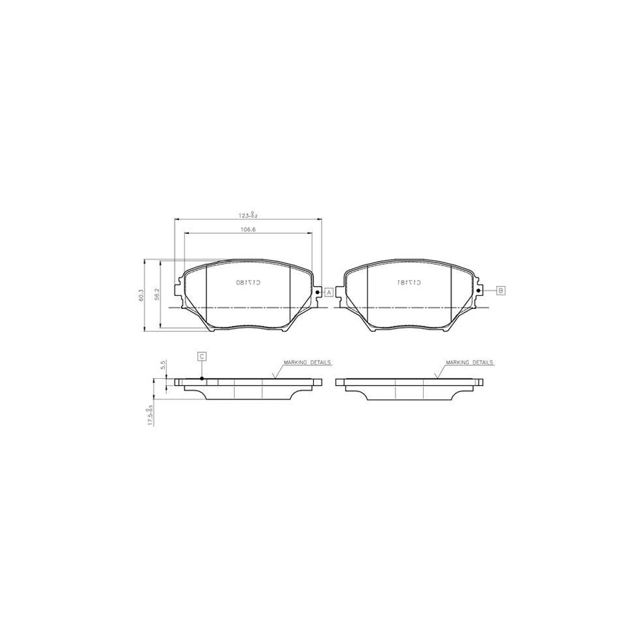 Bosch 0986Tb2390 Brake Pad Set For Toyota Rav4 Ii Off Road Xa20 Excl Wear Warning Contact