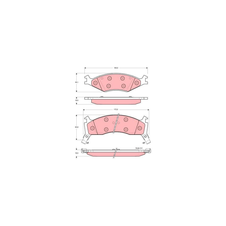 TRW Gdb3123 Brake Pad Set With Acoustic Wear Warning