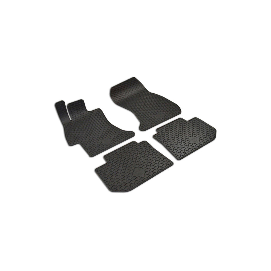 WALSER RubberLine 50849 Floor mat set Elastomer, Front and Rear, Quantity: 4, Black