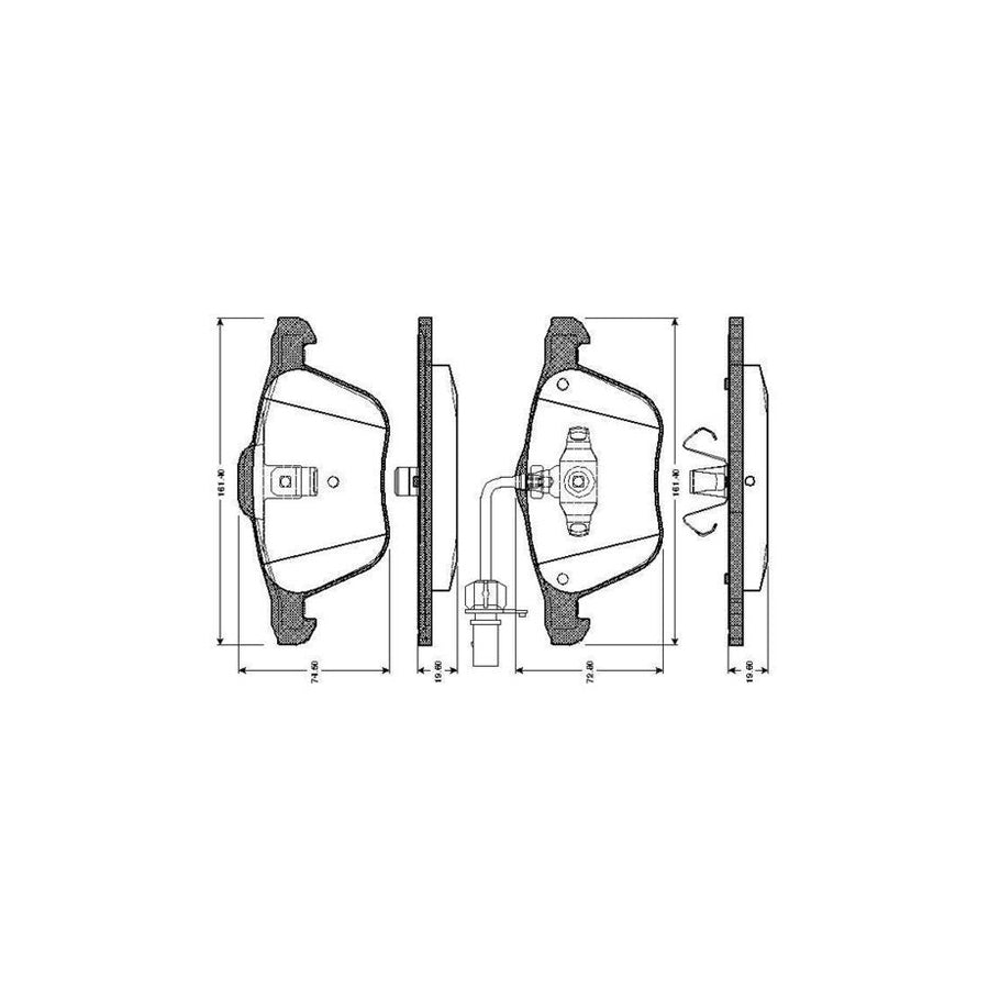 Bosch 0986Tb2405 Brake Pad Set Incl Wear Warning Contact With Accessories