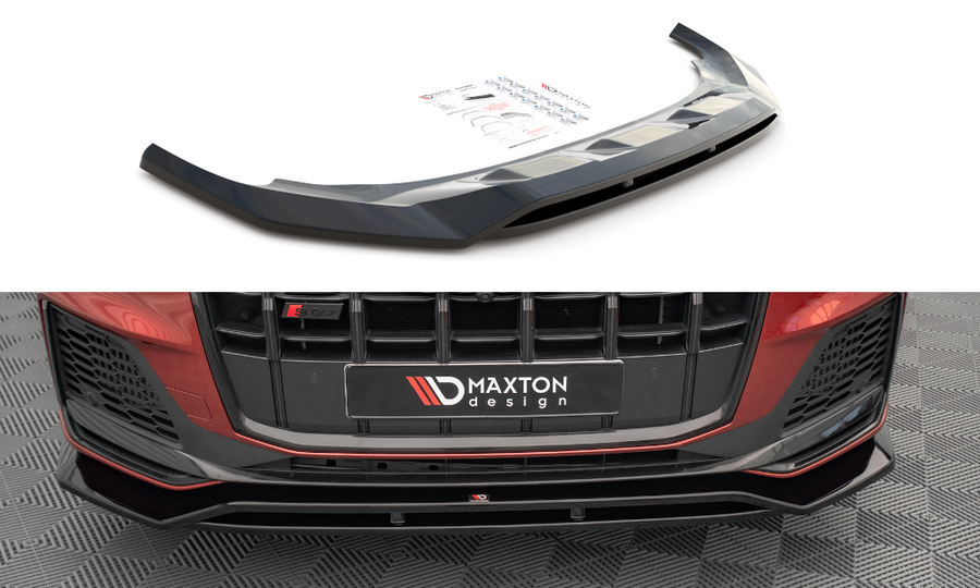Maxton Design AU-SQ7-2F-FD1T+FD1RT Front Splitter Audi SQ7 / Q7 S-Line MK2 (4M) Facelift | Duco Car Parts UK Car Parts