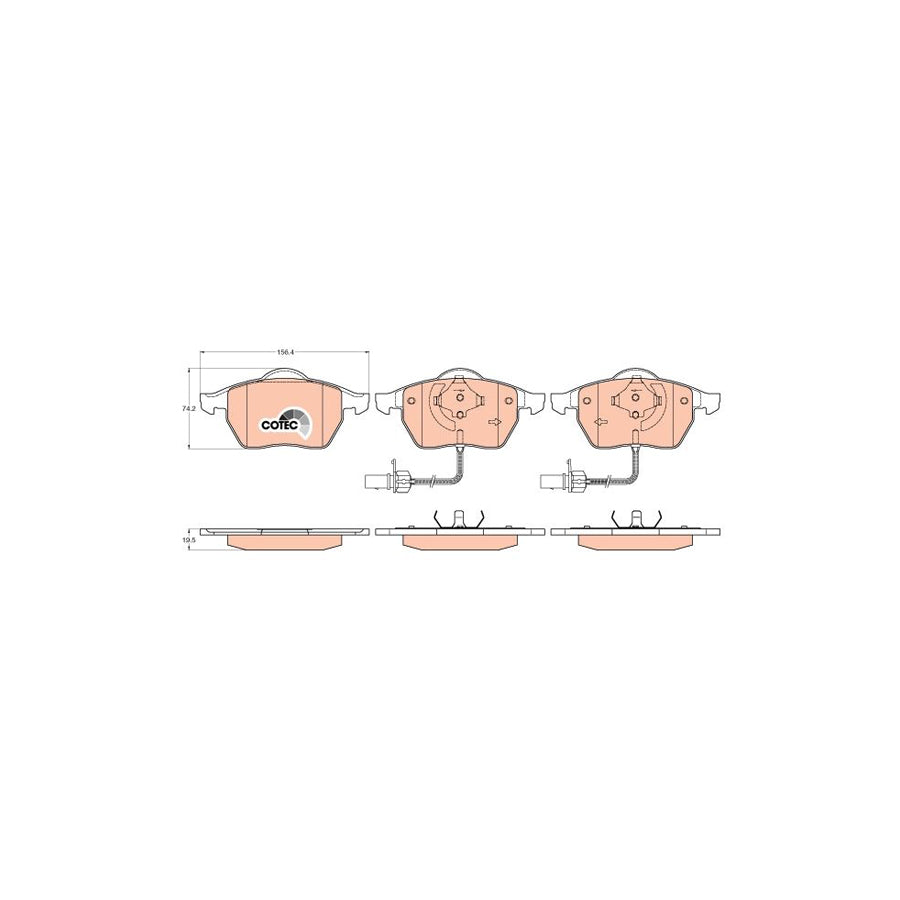 TRW Cotec Gdb1307 Brake Pad Set Incl Wear Warning Contact