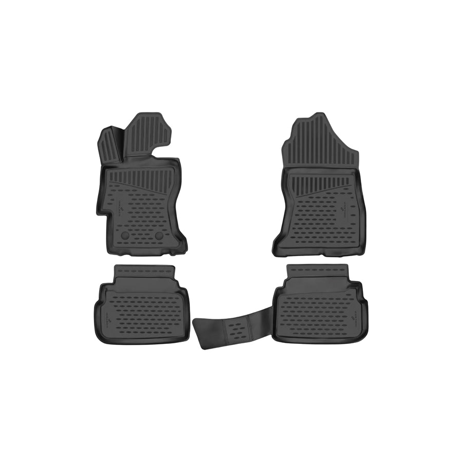 WALSER Tailored, XTR 75232 Floor mat set Elastomer, Front and Rear, Black