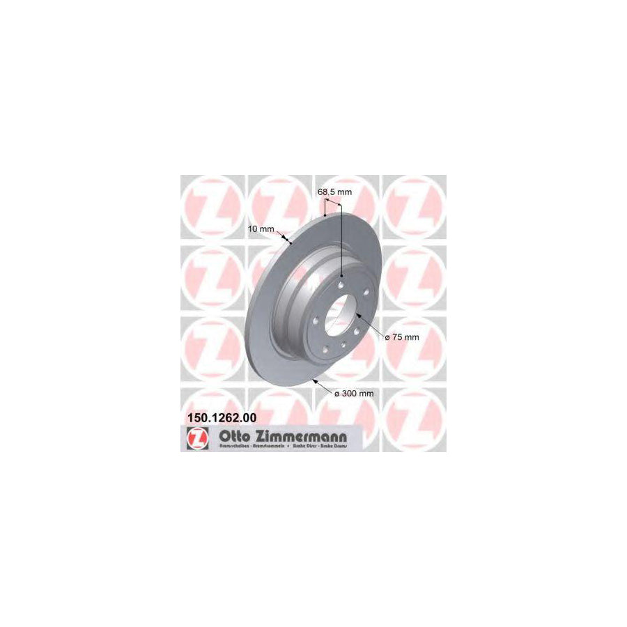 ZIMmERMANN 150 1262 00 Brake Disc for BMW 7 E32 Solid High carbon