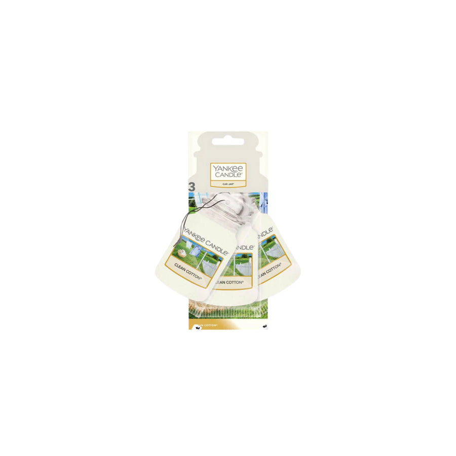 Yankee Candle Car Jar Bonus 3-Pack Car Air Freshener - Clean Cotton