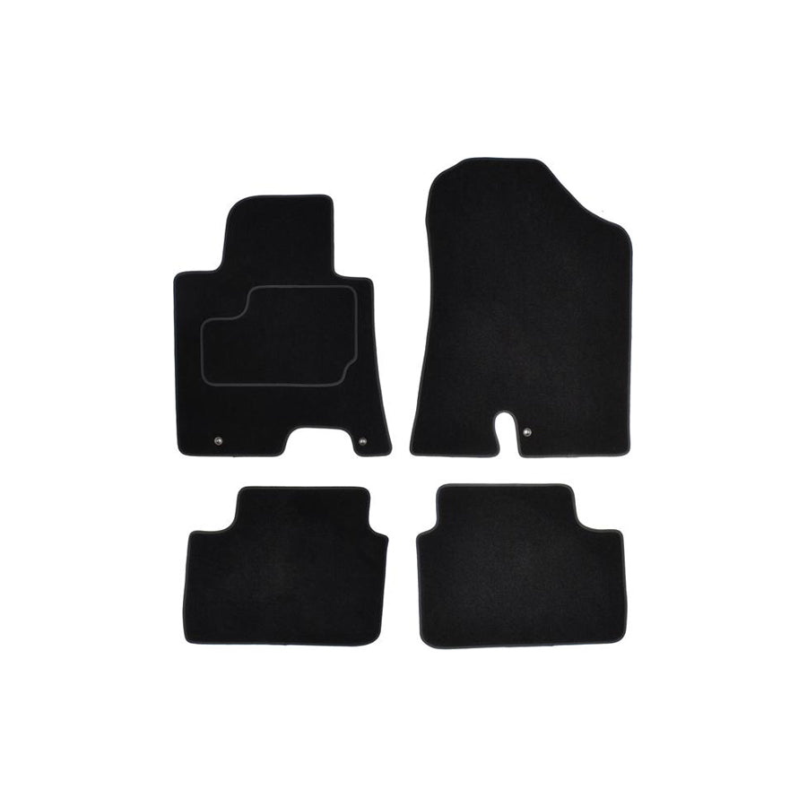 CUSTOPOL Tailored HYU70C Floor mat set for HYUNDAI i30 Textile, Front and Rear, Quantity: 4, Black