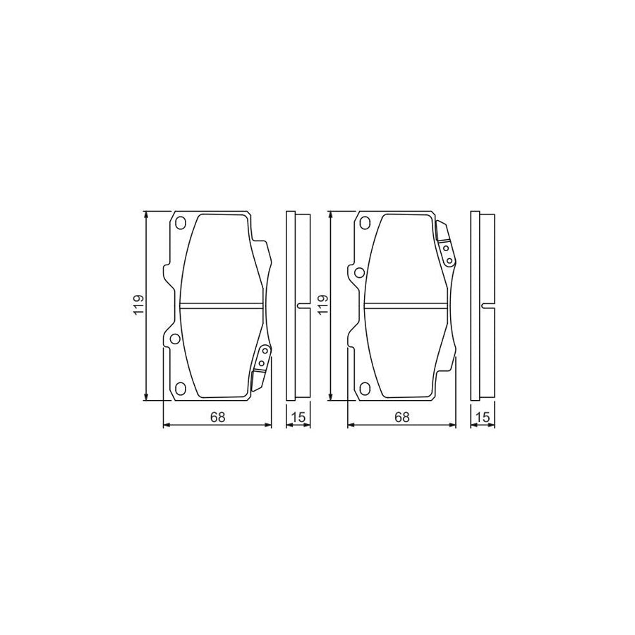 Bosch 0986494497 Brake Pad Set With Acoustic Wear Warning BP1416
