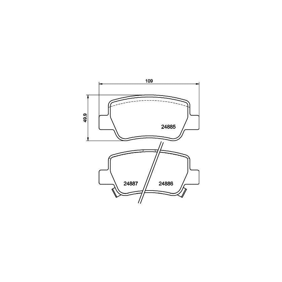 Hella 8DB 355 014 641 Brake Pad Set For Toyota Avensis With Acoustic Wear Warning With Accessories