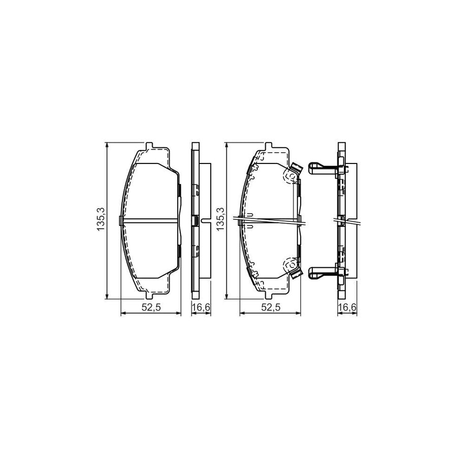 Bosch 0986494311 Brake Pad Set With Acoustic Wear Warning With Anti Squeak Plate With Mounting Manual BP1313