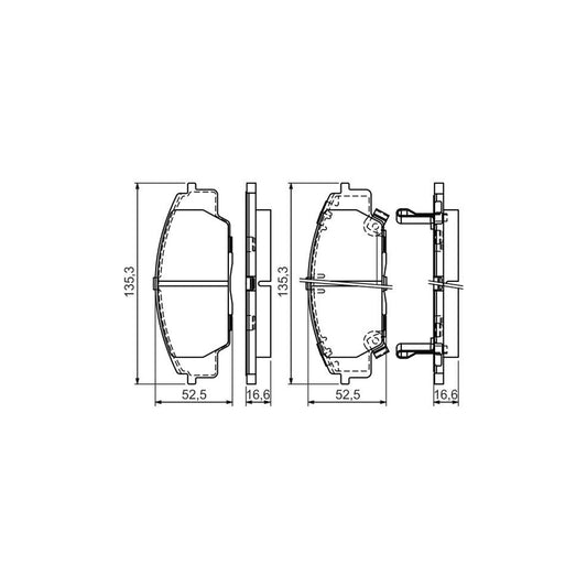 Bosch 0986494311 Brake Pad Set With Acoustic Wear Warning With Anti Squeak Plate With Mounting Manual BP1313