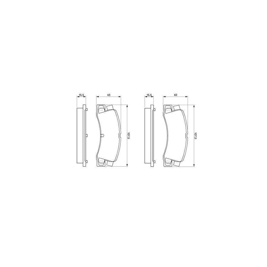 Bosch 0986424383 Brake Pad Set With Acoustic Wear Warning BP194