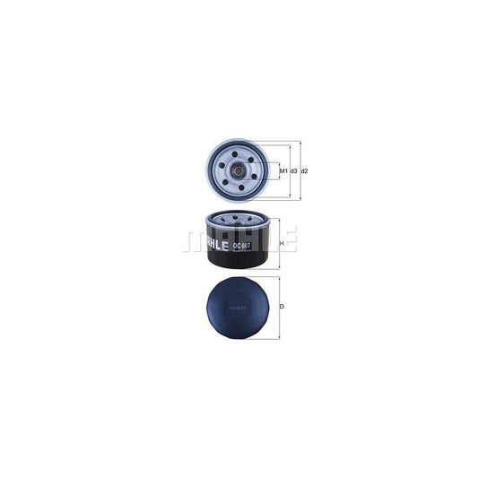 MAHLE ORIGINAL OC 607 Oil Filter Spin-on Filter, with one anti-return valve