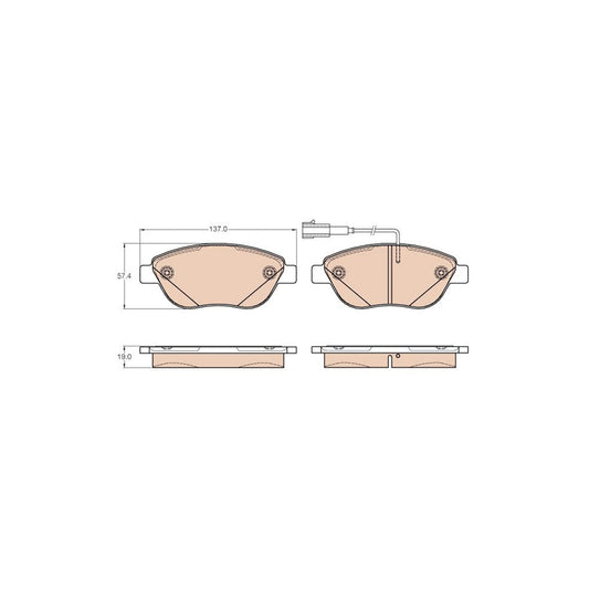 TRW Gdb2001 Brake Pad Set Incl Wear Warning Contact