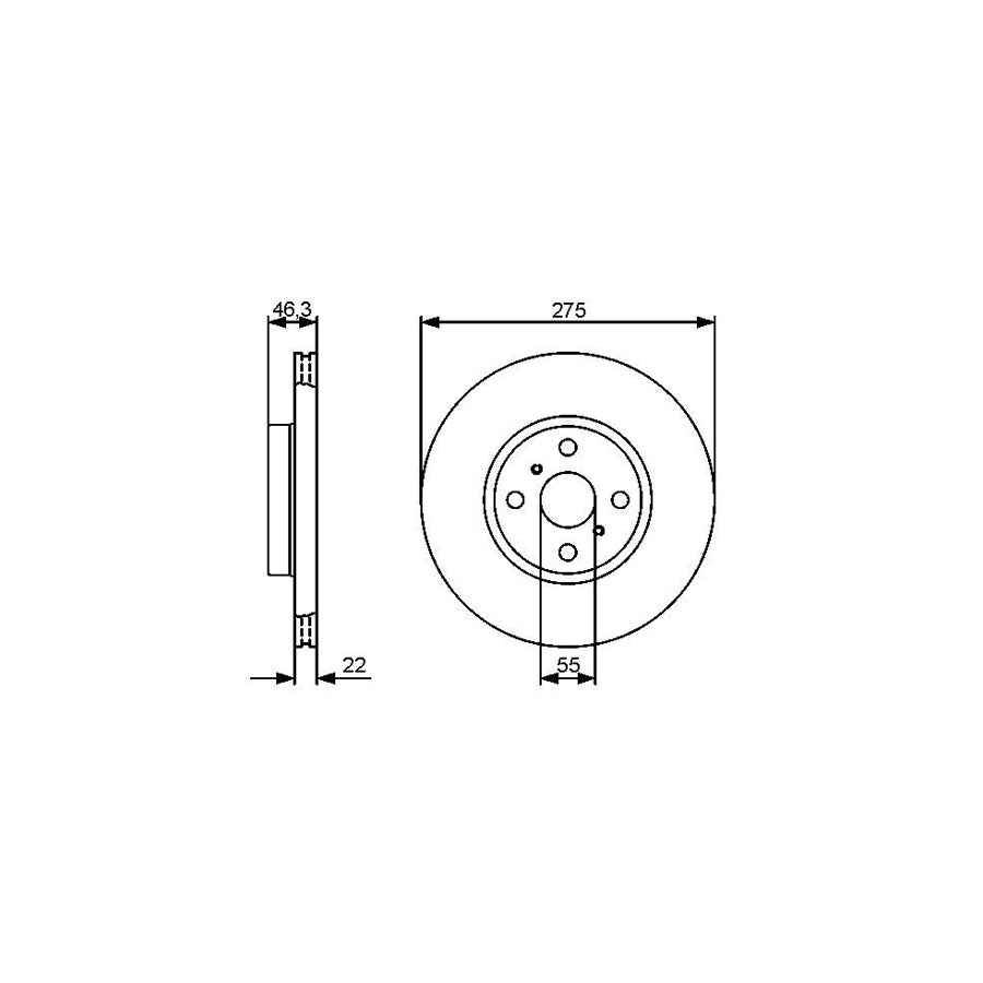 BOSCH 0 986 479 431 Brake Disc Vented Oiled