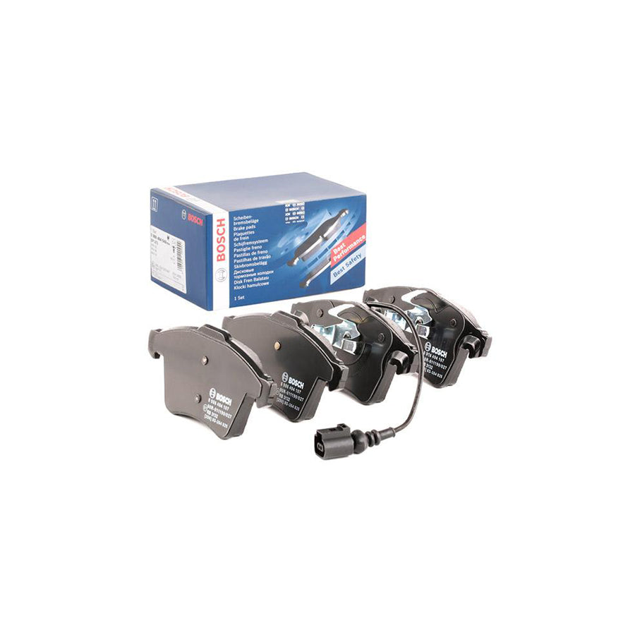 Bosch 0986494107 Brake Pad Set With Integrated Wear Sensor With Anti Squeak Plate With Piston Clip BP1017