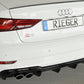 Rieger 00088185 Audi 8V S3 Rear Diffuser for Original Twin Tailpipe Left & Right - Glossy Black