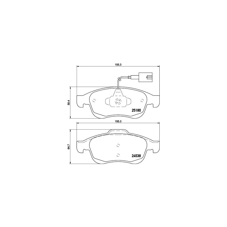 Hella 8DB 355 015 521 Brake Pad Set For Alfa Romeo Giulietta With Integrated Wear Warning Contact