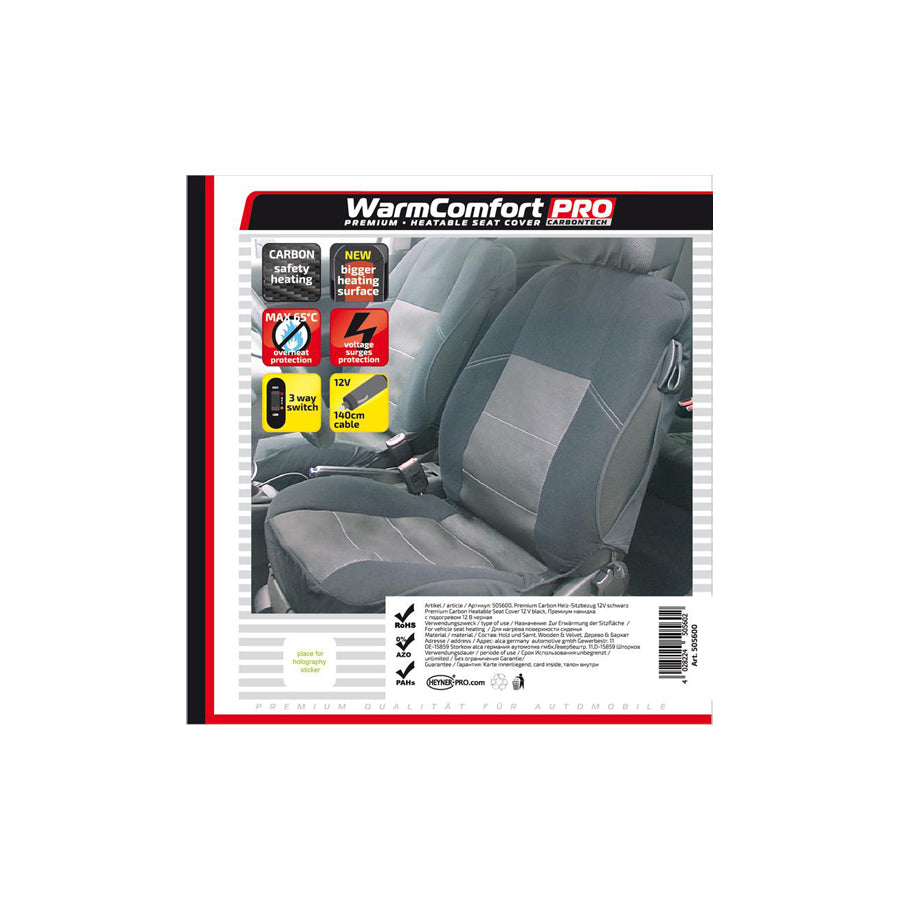 HEYNER WarmComfort Carbon 505600 Heated seat cover 12V, 3A