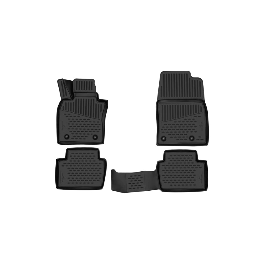 WALSER Tailored, XTR 75186 Floor mat set Elastomer, Front and Rear, Black