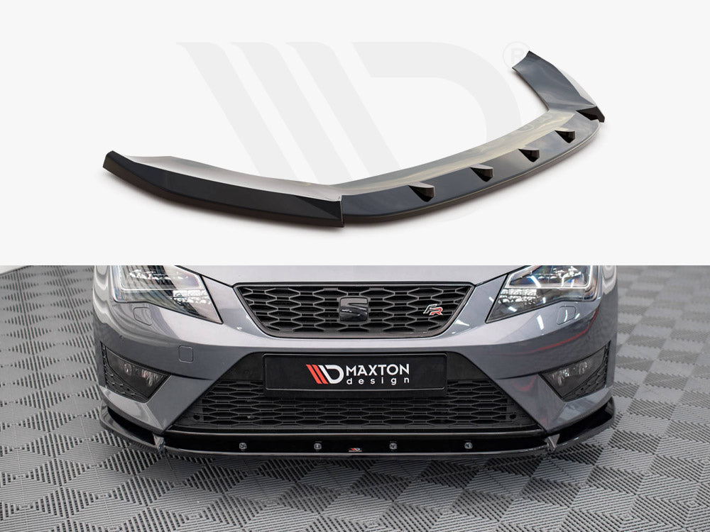 Maxton Design SE-LE-3-FR-ST-FD1T Front Splitter V.1 Seat Leon Fr / Cupra MK3 (2012-2016) | Duco Car Parts UK Car Parts
