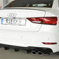 Rieger 00088185 Audi 8V S3 Rear Diffuser for Original Twin Tailpipe Left & Right - Glossy Black
