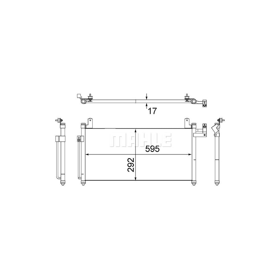 MAHLE ORIGINAL AC 491 000S Air conditioning condenser for MAZDA 323 without dryer